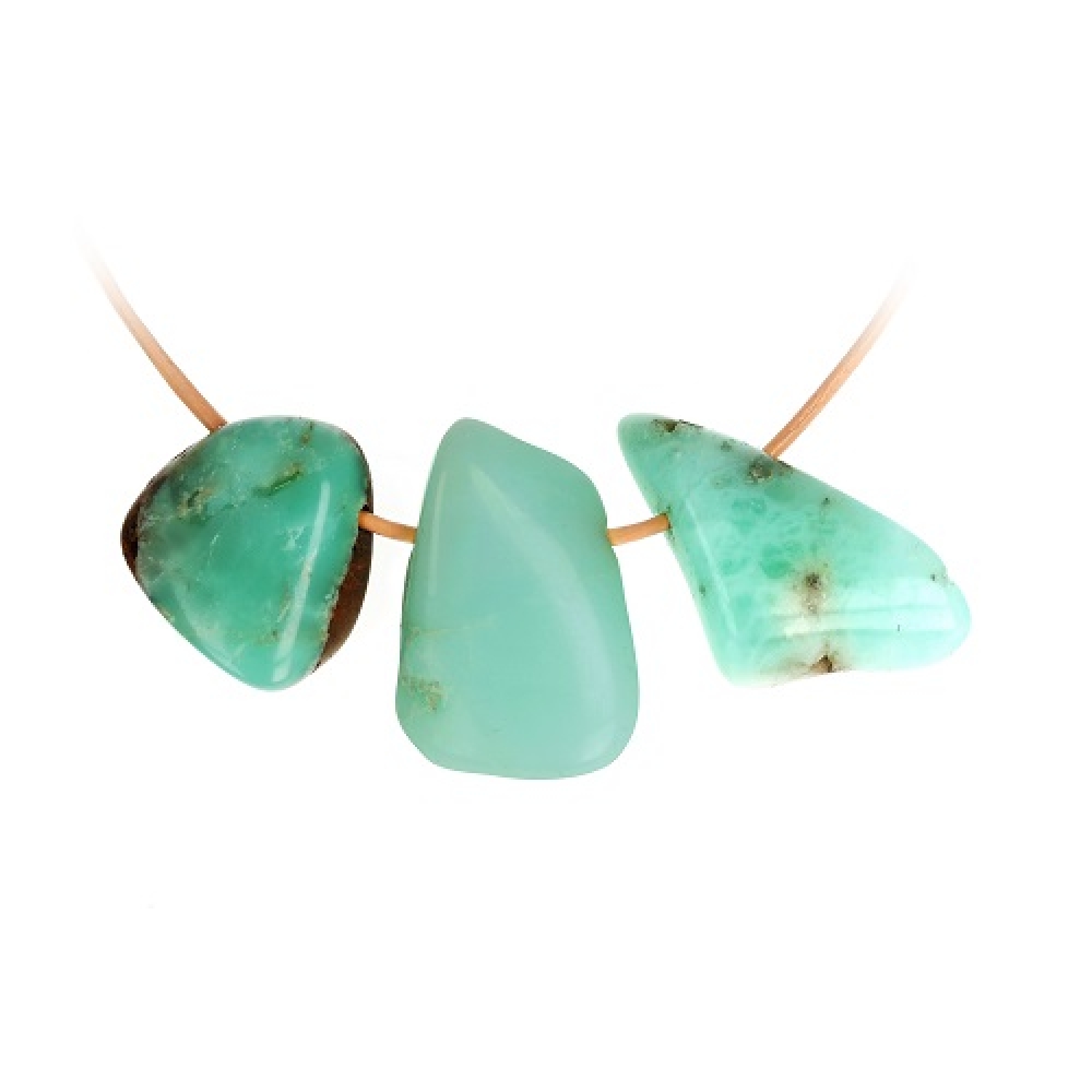 Chrysopras gebohrt